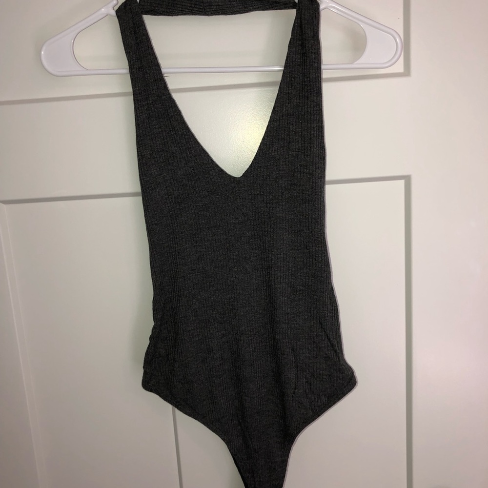 Pacsun charcoal gray halter onesie!!